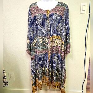 DAVI & DANI Bohemian Multicolor Maxi Dress